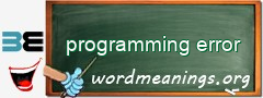 WordMeaning blackboard for programming error